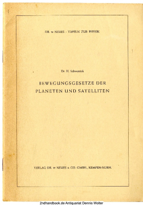 Bewegungsgesetze der Planeten und Satelliten : Erläuterung zur gleichnamigen Anschauungstafel 