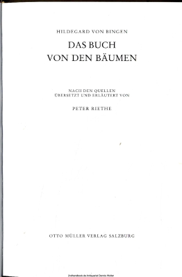 Hildegard von Bingen, Das Buch von den Bäumen