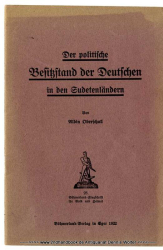 Der politische Besitzstand der Deutschen in den Sudetenländern