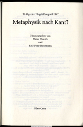 Metaphysik nach Kant?